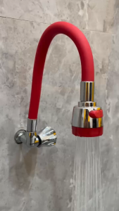 Kran Dapur Flexible Rubber Stainless 1/2 inch Warna Merah Biru Minimalis Bukan PVC Plastik