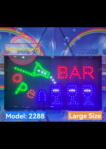 BAR 3CPUS OPEN - RAINBOW BRIDGE LED SIGNAGE (New-Small-Large) #SIZE: W48cm & W60cm BIG #881