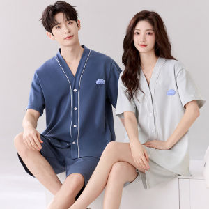 Yuzhaolin | Cotton Summer High-Grade Couples Pajamas Short Sleeve Set