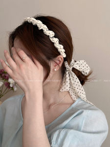 Phụ Kiện Tóc Nữ Thời Trang Pháp Vải Chống Trượt Buộc Tóc Thắt Lưng Tròn Họa Tiết Chấm Bi Thắt Lưng Cao Trang Trí Tóc