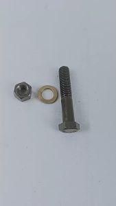 04074 น็อต 3/8×2 นิ้ว (3หุน) น็อตดำ+น็อตตัวเมีย+แหวนสปริง เหล็กอย่างดี