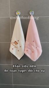 (CÓ SẴN-HCM) Bộ 02 Khăn mặt Cao Cấp Họa Tiết Thêu Đáng Yêu 80x34cm chất nhung san hô lông cừu mềm mịn dành cho cặp đôi và vợ chồng