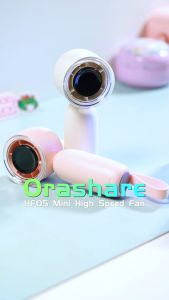 Orashare HF05 Mini Fan Rechargeable High Speed Turbo Strong Wind 100 Gear Wind Speed 3000mAh Ultra-long Battery Life Digital Display Turbo Fan For Commuting To Work And Outdoor Sports