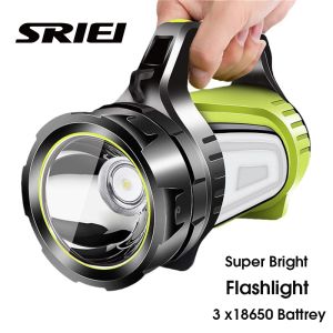 SRIEI 100000LM High Power LED Flashlight Waterproof Searchlight Outdoor Rechargeable LED Torch Flashlight