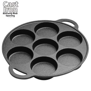 Durable Cast Iron Omelette Pan 7 Wells