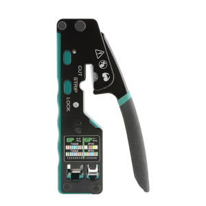 RJ45 Crimping Tool Pass Through Crimper Heavy Duty for Cat6 Cat5e Cat5 RJ11 RJ12 Professional All-in-one Ethernet Crimp Tool