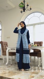 Sarimbit Keluarga 2025 Lebaran Series ETNIC NAVY By MEMORA - Baju Lebaran 2025 Couple Keluarga Amanah - Baju Couple Keluarga Lebaran 2025