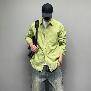 American Style Casual Bright Color Stripes Long Sleeves Shirt for Daily Wear Fashion Popular Spring & Fall New Arrival Mens Clothing Shirt Coat