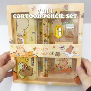 (READY STOCK) 7 in 1 Cute Stitch Pensel Hadiah Sekolah Kanak Pencil Set Kids School Present Birthday Gift 可爱史迪奇铅笔套装开学必备