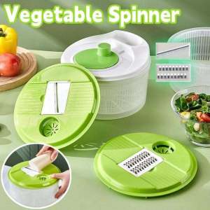 2 in1 Cut and Wash Vegetables Salad Drain Basket Reticular Dryer Vegetable Dehydrator with Slicer