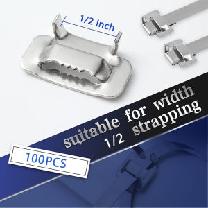 100pcs Stainless Steel Buckles 1/2 Metal Cable Clamp