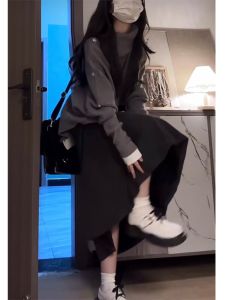 Autumn Korean Style Fancy Lazy Classic Style Fall and Winter Knitted Dress Early Autumn and Winter Wear Suit Winter Skirt