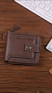Mens Multifunctional Short Horizontal Tri-fold Wallet