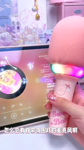 Micro karaoke bluetooth không dây kinyo L8 tích hợp loa thay đổi giọng nói có đèn led RBG