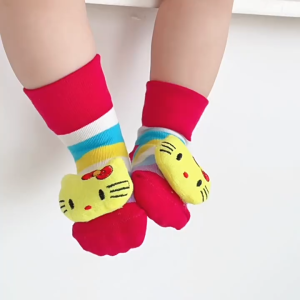 Anti-Slip Baby Walking Socks 100% Cotton - Non-Skid Grip Sole Booties Cute Cartoon First Walkers