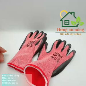 BTL3 - bao tay màu hồng chất liệu phủ cao su tự nhiên kim dệt chống nhăn chống trượt chống trầy xước chịu nhiệt