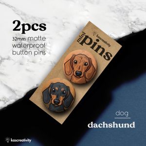 DOGS & CATS Mini Button Pins Badge by kascreativity