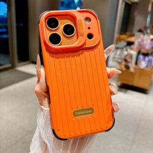 Case for iPhone 17 18 16 15 14 13 12 11 Pro Max 14 15 16 Plus With Lens StandingSlim Military Grade Suitcase Design Shockproof Anti-Drop Built-in Ring Holder Kickstand Protection Phone Case for iPhone 17 Pro