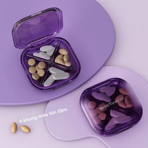 Hộp Đựng Thuốc Du Lịch Không Chứa BPA Có Ngăn Chứa Có Thể Tháo Rời Dùng Để Đựng Thuốc Hàng Ngày Vitamin Và Dầu Gan Dành Cho Người Lớn Nam Và Nữ Đều Dùng Được