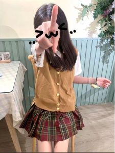 Japanese Style School Uniform Set JK Uniform Student Kimono Vest Blouse Skirt One Complete Set Short Sleeve Polo Collar Buttoned Polyester