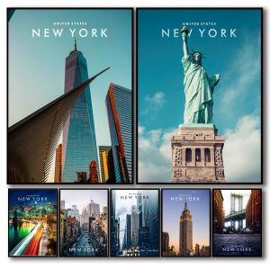 Classic Home Wall Decoration Advanced Canvas Poster American City New York City Symbol Architecture Tourism City Series Pictures