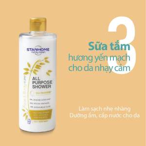 [SALE gốc 329k]Sữa Tắm Rửa Mặt Không Xà Phòng STANHOME All Purpose Shower Hương Yến Mạch Phù Hợp Mọi Loại Da 400ML
