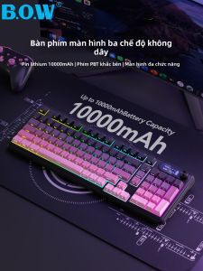 B.O.W | 3 Mode Wireless Bluetooth Keyboard for Gaming and Office Mouse Set