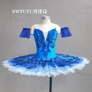 New Blue Color GDC Variation Bluebird Role Ballet Tutu Plate Skirt Kids Youth Competition Performance Costume Sequin