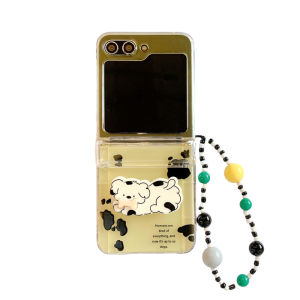 Cute Cartoon Dog Stand Style Magnetic Absorption Middle Axis Flip Cover for Samsung ZFlip7 FE/6/5/4/3 Protective Phone Case