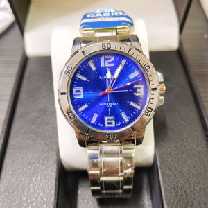 นาฬิกา Casioผู้ชาย MTP VD200 สายเหล็กสเเตนเลสหน้าอย่องดี มีหลายสีหลายเเบบ ตั้งเวลาให้พร้อมใช้งาน