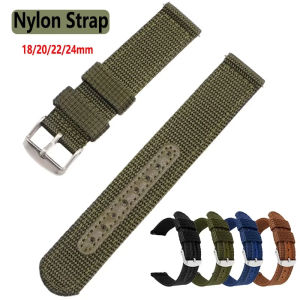 Woven Nylon Watch Band 18mm 20mm 22mm 24mm Soft Belt Breathable Canvas Bracelet Smart Watch Replacement Wristband