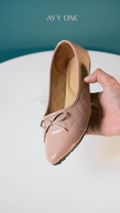 AYY ONE Velora02 Flat Shoes Kerja Wanita Sepatu Kuliah Non Slip sepatu Wanita Terbaru Korean Style Hitam Pita Tanpa Hak