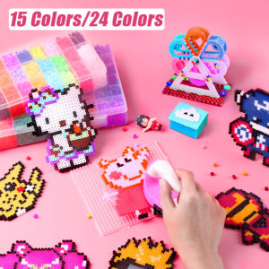 5600Pcs Diy Perler Beads Manik-Manik Sekering Kit Mainan Manik Manik Anak Puzzle Manik-Manik 3D Kerajinan Dengan Aksesoris Mainan Edukasi