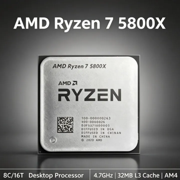 AMD | AMD Ryzen 7 5800X For AM4 Series Motherboards Desktop CPU 8C16T 3.8‑4.7GHz 32MB L3 Cache 7nm Without Cooler