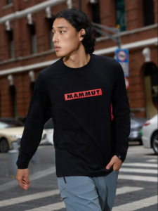 Elastic Comfortable Classic Logo Solid Crew Neck Long Sleeve T-shirt