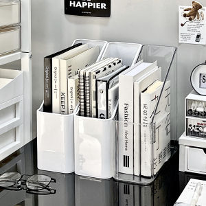 ชั้นวางหนังสือพลาสติกสำหรับจัดระเบียบโต๊ะทำงาน ชั้นวางเอกสาร ชั้นวางของสำนักงาน ชั้นวางหนังสือ ชั้นวางของสำหรับหนังสือ