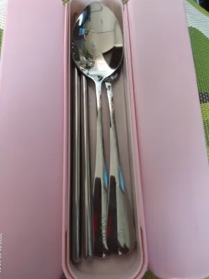 Personalized Spoon and Fork with Chopsticks with Case (name engrave)