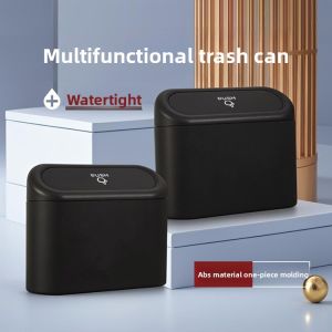 For Land Rover Range Rover P38A 1994~2001 Car Trash Bin Black Square Pressing With Lid Leak-proof Portable Trash Can Accessories