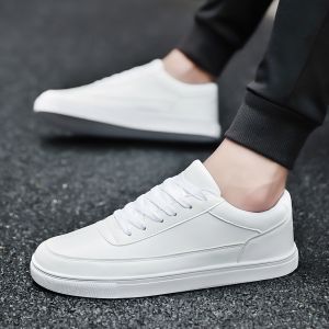 Breathable Performance White Leather Athletic Shoes
