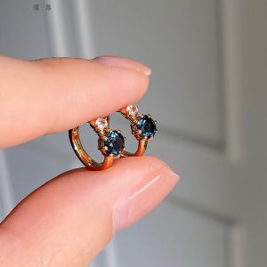Mini Topaz Hoops Earrings Womens Japanese Style Not Removable Ear Cuff Bone Studs Creative Design Toys Festival Gifts
