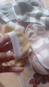 ถุงเท้า สีลูกกวาด สุดฮิตในเกาหลี ห้าสีพาสเทล ใส่ฤดูร้อน เนื้อนุ่ม เหมาะกับสาวๆวัยใส.   PB99