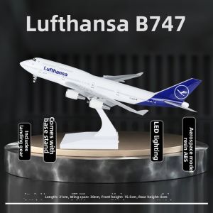 JIZHICHEN | Boeing B747 Model with Lights and Wheels Collectible Gift