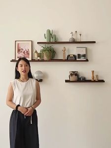 Ditto Solid Wood Wall Shelf Wall Mounted Shelf Hanging Shelves 120mm thickened Storage Storage Partition Living Room Porch Wall Bedroom Wall Storage