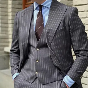 Bộ Vest 3 Mảnh Ôm Dáng Lịch Lãm Dành Cho Nam Phù Hợp Đám Cưới Phù Rể Công Sở Gồm Áo Khoác Áo Ghi Lê Và Quần - Trang Phục Chú Rể