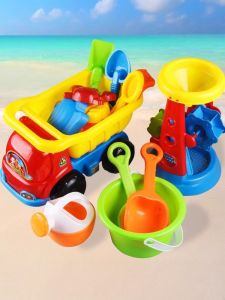 Bộ Đồ Chơi Xe Đạp Bãi Biển Cho Trẻ Em Búp Bê Nhỏ Công Cụ Chơi Cát Bao Gồm Thùng Nước Và Thìa Đào Hố Phụ Kiện Đi Biển