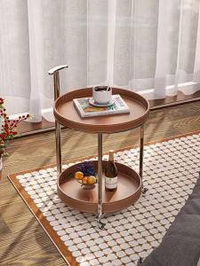 Creative Saddle Leather Sofa Side Table Trolley Storage Movable Modern malist Designer Living Room Home Coffee Table