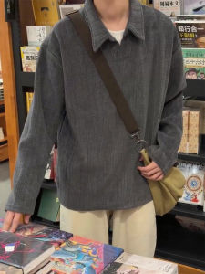 เสื้อโปโลแขนยาวลายข้าวโพด ทรงปกติ ผ้าฝ้ายผสม ทรงปกติ สำหรับผู้ชาย ฤดูใบไม้ร่วง 2025 วัสดุอื่นๆ ไม่มีฮู้ด