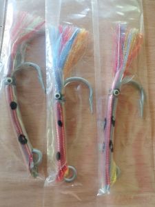 3 Piece #14 VMC ROUND HADDOCK HOOKS TINNED EYE SINGLE with 3D EYES. TARAK-TARAK BAITS FOR MACKEREL TUNA OR TULINGAN PHILIPPINE STYLE BAITS FLY FISHING AND DEEP SEA Fishing.