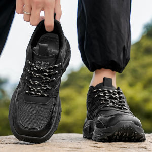 Mens Outdoor Sports Casual Shoes Fall 2025 Trendy Brand Thick Bottom Anti-slip Wear-resistant Climbing Shoes Comfortable Mesh Inner