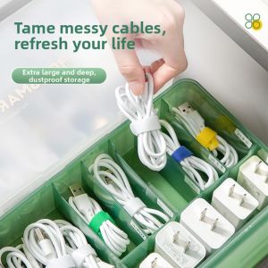 DIHUANTUO | Transparent Wire Organizer Dust-proof Storage Box